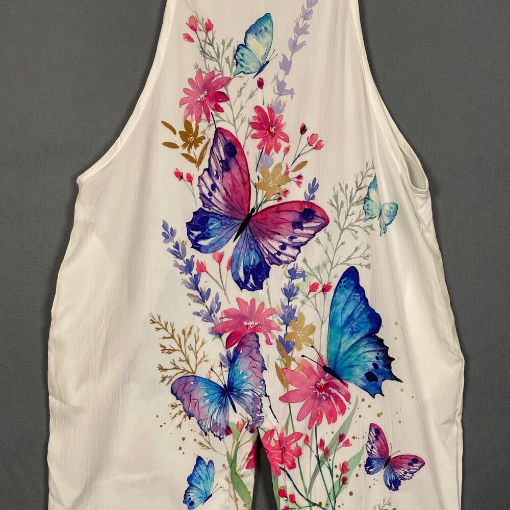 Susanny‎ Womens Butterfly Jumpsuit Size 14 Oversized Fairy Romper Overalls Boho - Picture 2 of 11